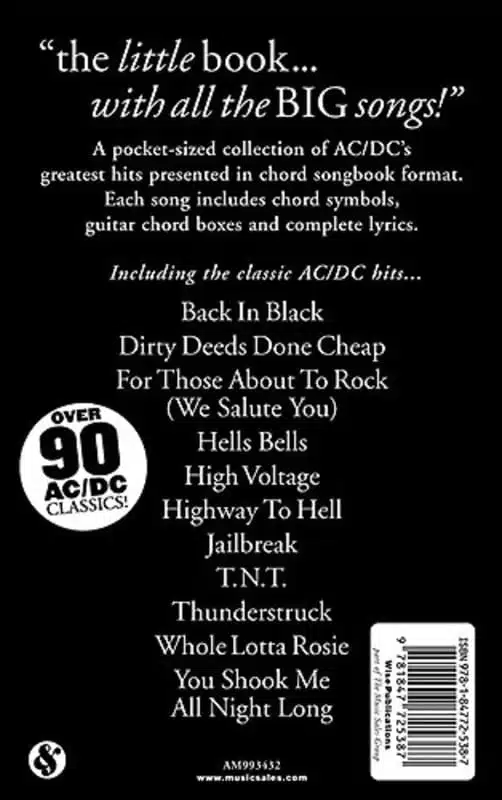 The Little Black Book of AC/DC, Sheet Music